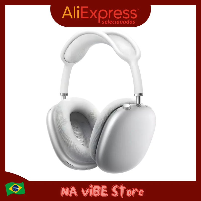 Fone Sem Fio Max P9 Air Bluetooth Recarregável Microfone Integrado Áudio Premium Conforto Longa Duração Ideal P/ Música e Calls